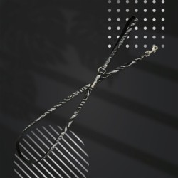Smycz dla psa, Equilibre, Czarna Zebra, skórzana nikiel, 13mm/120cm