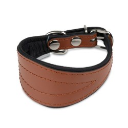 Obroża dla psa, wzór chart, 50MM/35CM koniak