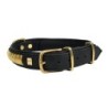 Obroża dla psa, wzór exclusive gold, skóra natłuszczana, 35MM/65CM czarna