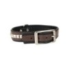 Obroża dla psa, wzór kostki, 25MM/56CM brązowa