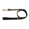 Smycz dla psa, wzór exclusive gold, skóra natłuszczana, 35MM/120CM czarna