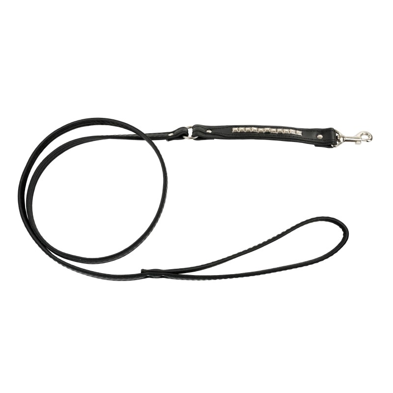 Smycz dla psa, wzór kostki, 25MM/110CM czarna