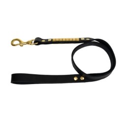 Smycz dla psa, wzór kostki, 25MM/110CM czarna