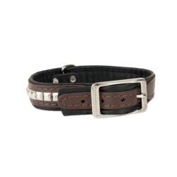 Obroża dla psa, wzór kostki, 16MM/35CM brązowa