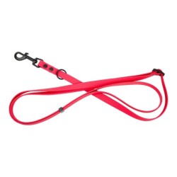 Smycz dla psa 3w1 z wytrzymałej gumy, czerwona, 16mm/1,00-1,80 m