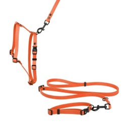 Szelki dla psa z wytrzymałej gumy, pomarańczowe, 16mm/30-60cm