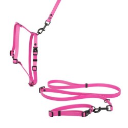 Obroża dla psa z wytrzymałej gumy, różowa, 16mm/30-47 cm