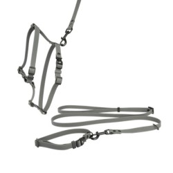 Obroża dla psa z wytrzymałej gumy, szara, 16mm/30-47 cm