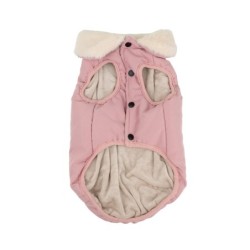 Kurtka, dla psa, różowa, z kołnierzem, rozmiar  L, 45