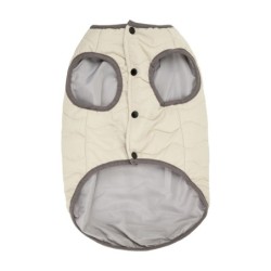 Kurtka, dla psa, beżowa, szare wykończenia, pikowana, rozmiar  XL, 50