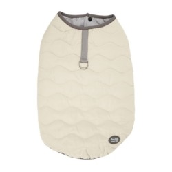 Kurtka, dla psa, beżowa, szare wykończenia, pikowana, rozmiar  3XL, 60