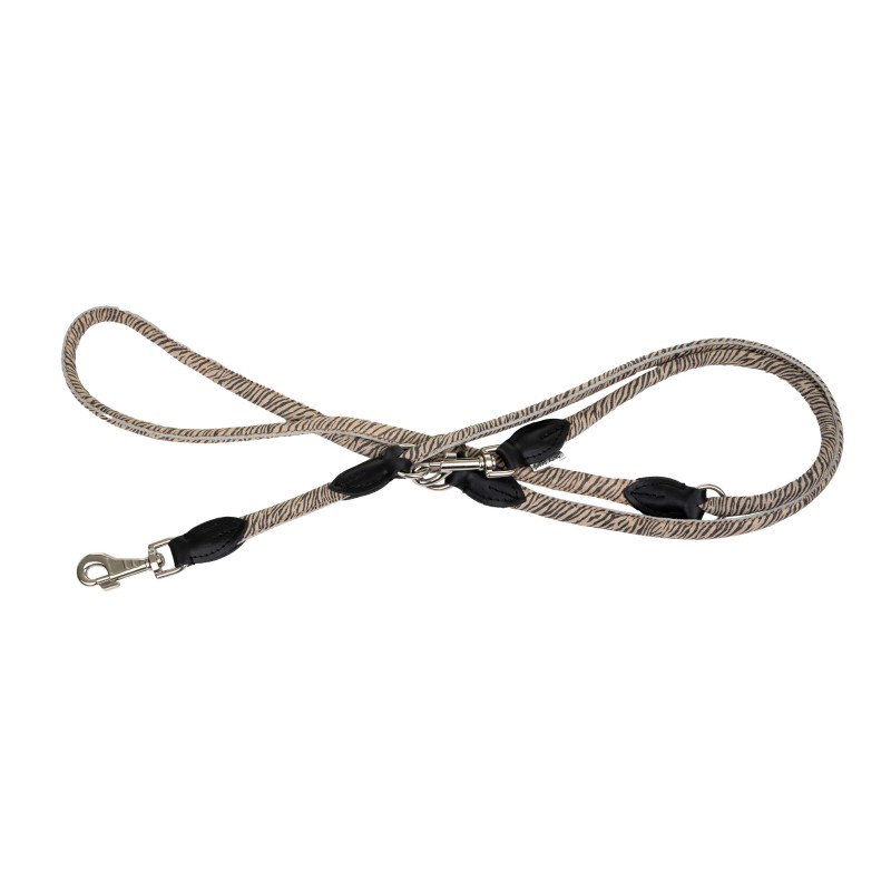 Smycz dla psa, wzór TIGER, regulowana okrągła 6mm /220cm