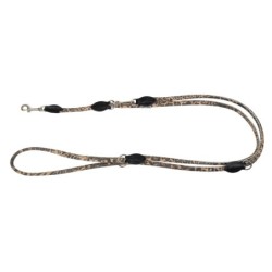Smycz dla psa, wzór  CHEETAH, regulowana okrągła  8mm /220cm