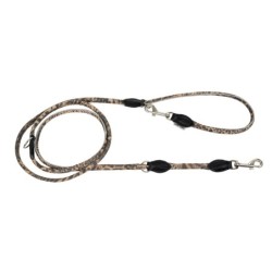 Smycz dla psa, wzór  CHEETAH, regulowana okrągła  8mm /220cm