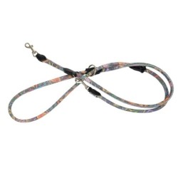 Smycz dla psa, wzór  LA FLEUR, regulowana okrągła  12mm /220cm