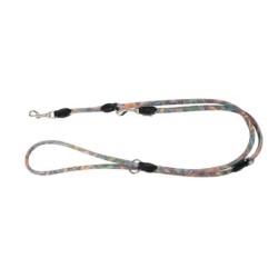 Smycz dla psa, wzór  LA FLEUR, regulowana okrągła  12mm /220cm