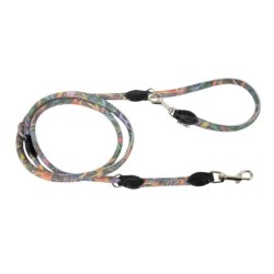 Smycz dla psa, wzór  LA FLEUR, regulowana okrągła  12mm /220cm