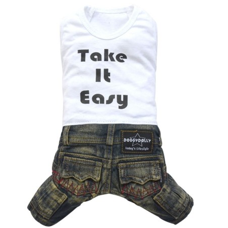 Komplet jeans z t-shirtem, biały,SD-S 23-25cm/36-38cm