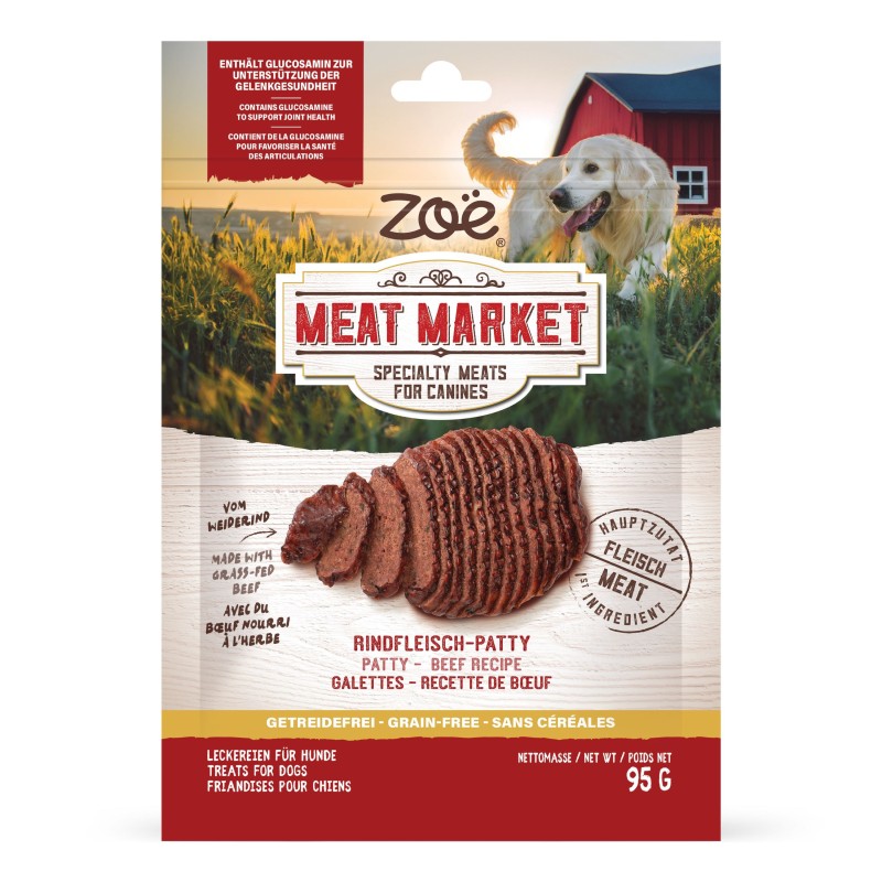 Zoe Meat Market, dla psa, burger z wołowiną, 95g, saszetka