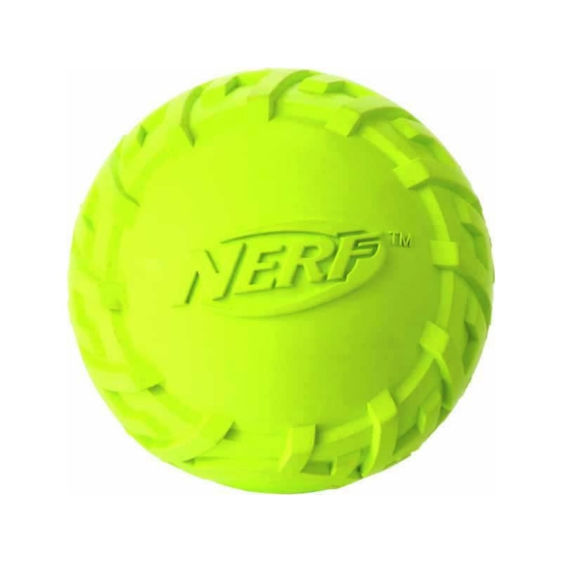 Piłka gumowa NERF z bieżnikiem, piszcząca,  5,7 x 6,2 x 6,2 cm, niebieska/ żółta