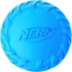 Piłka gumowa NERF z bieżnikiem, piszcząca,  5,7 x 6,2 x 6,2 cm, niebieska/ żółta