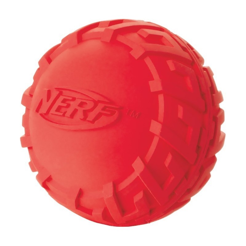 Gumowa piszcząca piłka z bieżnikiem NERF, M, zielona/czerwona
