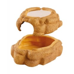 Big Rock, kryjówka z miską, do terrarium, ceramiczna, L, 25x28x16 cm, 200 ml