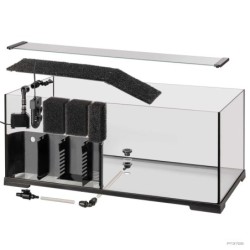 Turtle Haven, zestaw akwarium dla żółwi wodnych, 70L, 90 x 45 x 37 cm, z grzałką i filtrem