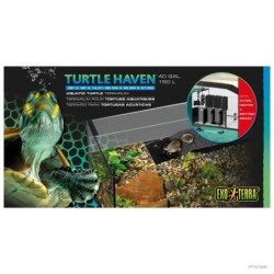Turtle Haven, zestaw akwarium dla żółwi wodnych, 70L, 90 x 45 x 37 cm, z grzałką i filtrem
