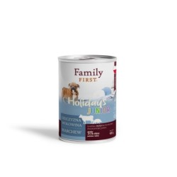 Puszka dla psa, DZICZYZNA/WOŁOWINA/MARCHEW, junior, duoproteina, 400 g