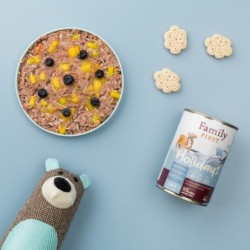 Puszka dla psa, DZICZYZNA/WOŁOWINA/MARCHEW, junior, duoproteina, 400 g