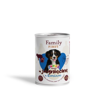 Puszka dla psa, BOGATA W JAGNIĘCINĘ, z burakami, junior, 400 g