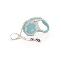 New Comfort, smycz automatyczna dla psa, jasnoniebieska, S, 5m, taśma