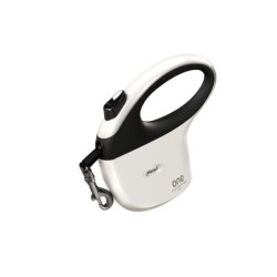 One for All, smycz automatyczna, dla psa, biało/czarna, S, 5m, taśma