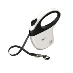 One for All, smycz automatyczna, dla psa, biało/czarna, S, 5m, taśma