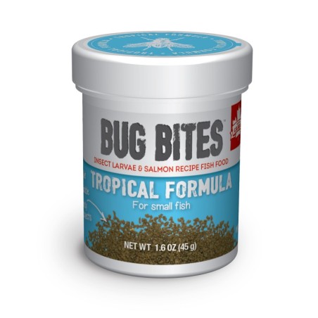 Bug Bites Tropical Formula, pokarm dla ryb tropikalnych, S/M, mikrogranulat, 45g