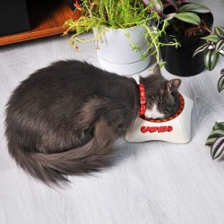 Garfield, miska z melaminy dla kota, biała/szara