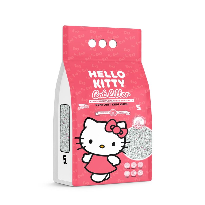 Hello Kitty, żwirek bentonit dla kota, baby powder 5L
