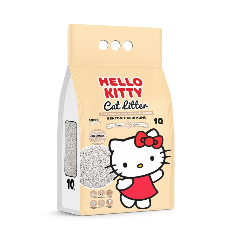 Hello Kitty, żwirek bentonit dla kota, naturalny10L