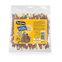 Pausesnack przysmak dla psa, paski ryby owinięte miękką kaczką 500g