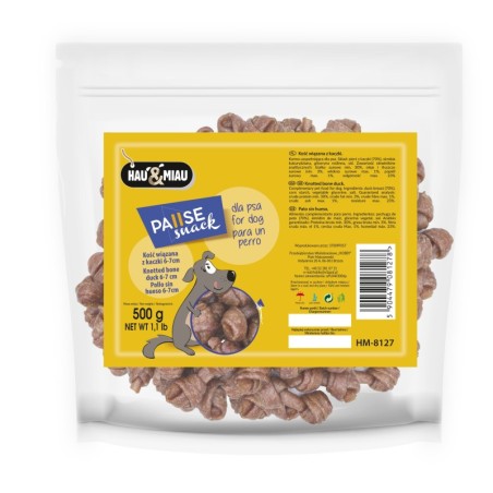 Pausesnack przysmak dla psa, kość wiązana z kaczki 6-7cm 500g