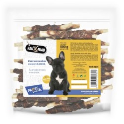 Pausesnack przysmak dla psa, patyki ze skóry z kaczką  500g