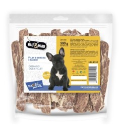 Pausesnack przysmak dla psa, paski z dorsza i kaczki 500g