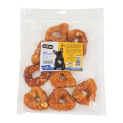 Pausesnack przysmak dla psa, serca ze skóry owiniete kurczakiem, 7-8cm, 500g