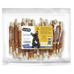 Pausesnack przysmak dla psa, patyk ze skóry owinięty kurczakiem 1kg