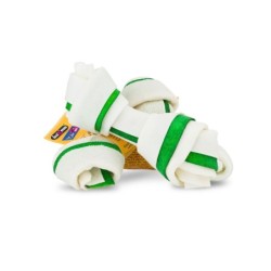 Kość wiązana dwukolorowa, biało-zielona 10cm, 20szt/op, 600g/op, 20 op/karton