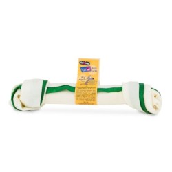 Kość wiązana dwukolorowa, biało-zielona 21,5cm, 10szt/op, 850g/op, 10 op/karton