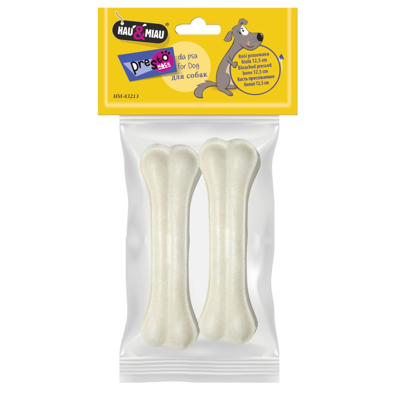 KOŚĆ PRASOWANA BIAŁA ,12,5 cm, 2szt/op, 90 g/op, 144 op/karton