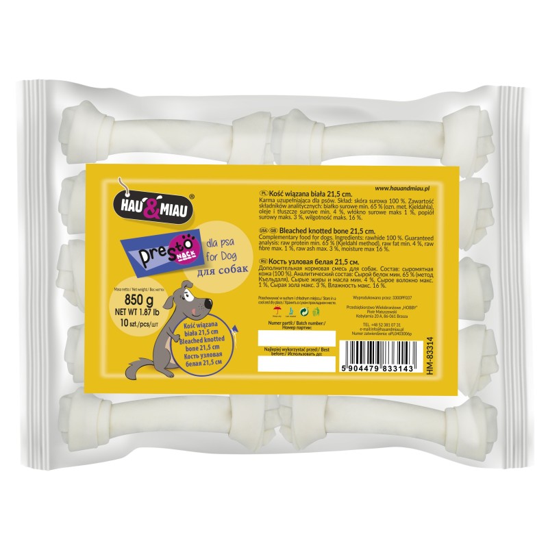 KOŚĆ WIĄZANA BIAŁA 21,5cm, 10szt/op, 850g/op, 10 op/karton