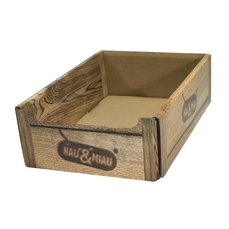 SKRZYNKA Z TEKTURY HAU & MIAU z nadrukiem